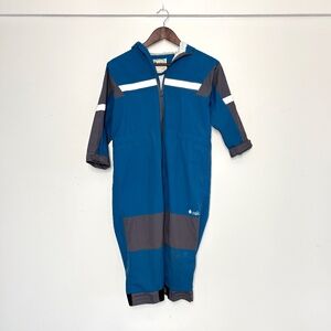 OAKI Outdoor Rain & Trail Suit One Piece Jacket & Pants Blue Kids 8/9